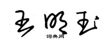 朱锡荣王明玉草书个性签名怎么写