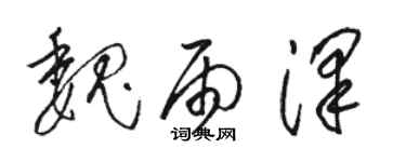 骆恒光魏雨泽草书个性签名怎么写