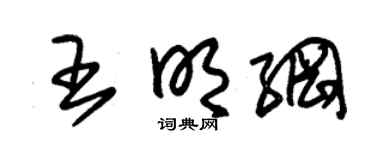 朱锡荣王明纲草书个性签名怎么写