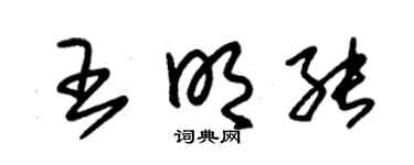 朱锡荣王明能草书个性签名怎么写