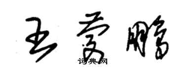 朱锡荣王庆鹏草书个性签名怎么写