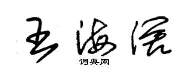 朱锡荣王海阔草书个性签名怎么写