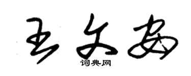 朱锡荣王文安草书个性签名怎么写