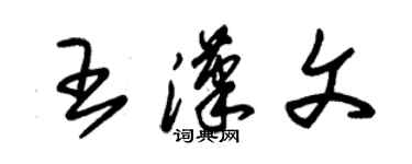朱锡荣王汉文草书个性签名怎么写