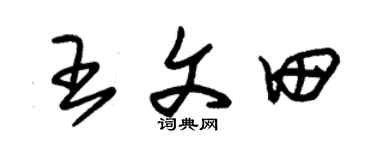 朱锡荣王文田草书个性签名怎么写