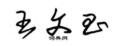 朱锡荣王文昌草书个性签名怎么写