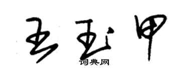 朱锡荣王玉甲草书个性签名怎么写