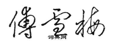 骆恒光傅雪梅草书个性签名怎么写