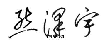 骆恒光熊泽宇草书个性签名怎么写