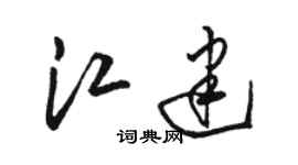 骆恒光江建草书个性签名怎么写