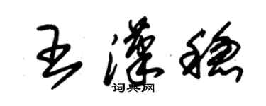 朱锡荣王汉稳草书个性签名怎么写