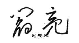 骆恒光阎亮草书个性签名怎么写