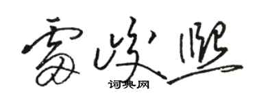 骆恒光雷峻熙草书个性签名怎么写