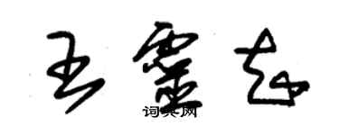 朱锡荣王灵知草书个性签名怎么写