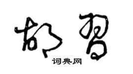 曾庆福胡习草书个性签名怎么写