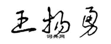 曾庆福王扬勇草书个性签名怎么写