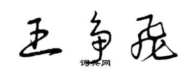 曾庆福王争飞草书个性签名怎么写