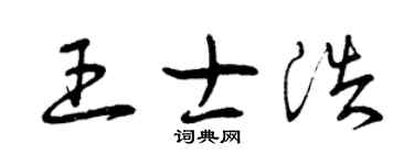 曾庆福王士浩草书个性签名怎么写