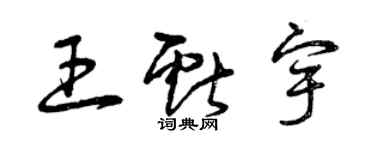曾庆福王献宇草书个性签名怎么写