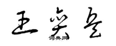 曾庆福王奕兵草书个性签名怎么写