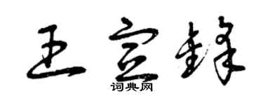 曾庆福王宣锋草书个性签名怎么写