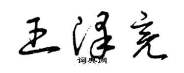 曾庆福王泽亮草书个性签名怎么写
