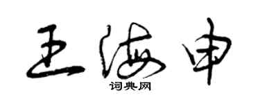 曾庆福王海申草书个性签名怎么写