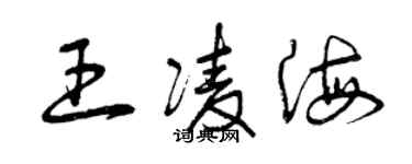 曾庆福王凌海草书个性签名怎么写