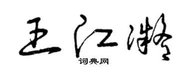 曾庆福王江凝草书个性签名怎么写