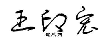 曾庆福王印宏草书个性签名怎么写