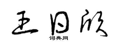 曾庆福王日欣草书个性签名怎么写