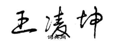 曾庆福王凌坤草书个性签名怎么写