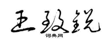 曾庆福王致锐草书个性签名怎么写