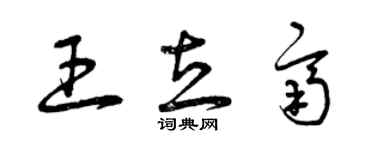 曾庆福王立齐草书个性签名怎么写