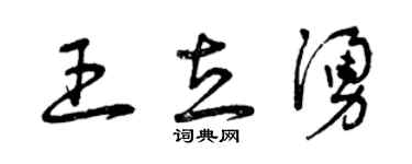 曾庆福王立涌草书个性签名怎么写