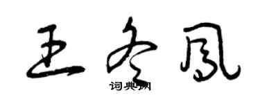 曾庆福王冬凤草书个性签名怎么写