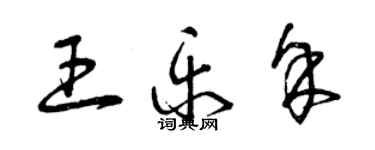 曾庆福王乐余草书个性签名怎么写