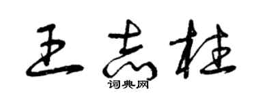 曾庆福王志柱草书个性签名怎么写