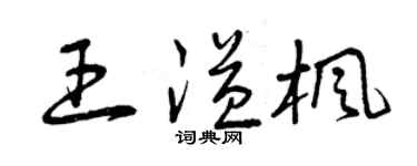 曾庆福王溢枫草书个性签名怎么写