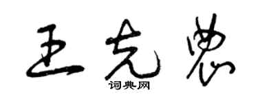 曾庆福王克农草书个性签名怎么写