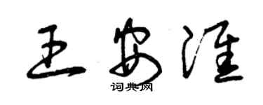 曾庆福王安淮草书个性签名怎么写