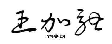 曾庆福王加驰草书个性签名怎么写