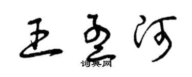 曾庆福王孟河草书个性签名怎么写