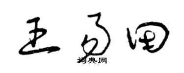 曾庆福王易田草书个性签名怎么写