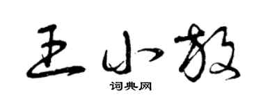 曾庆福王小放草书个性签名怎么写