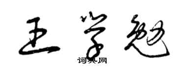 曾庆福王学勉草书个性签名怎么写