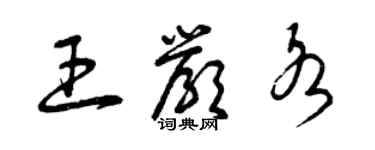 曾庆福王严各草书个性签名怎么写