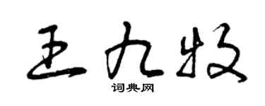 曾庆福王九牧草书个性签名怎么写