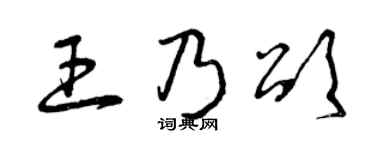 曾庆福王乃颂草书个性签名怎么写