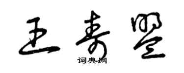 曾庆福王寿盟草书个性签名怎么写